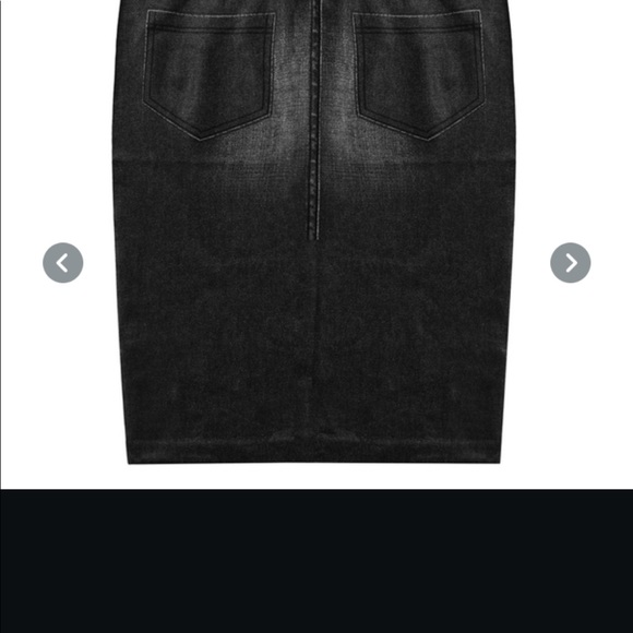 Women Fashion Print Seamless Skirt Faux Denim Jean - Picture 2 of 6